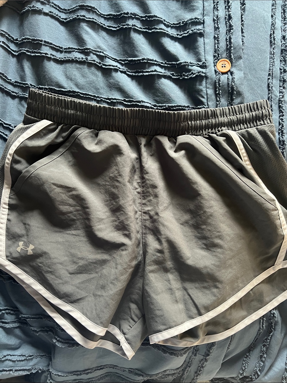 Under Armour Running Short Bundle - Gray with White Trim and Navy